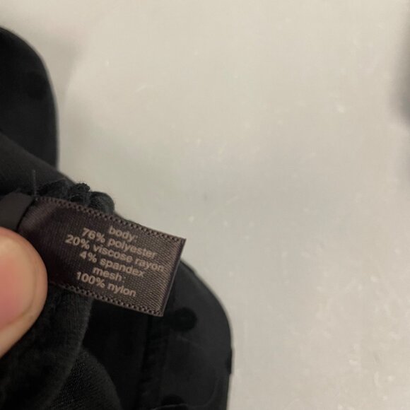 The Limited Womens Black Sheath Dress Long Mesh Sleeve Polka Dot Size Small Zip - Picture 9 of 9